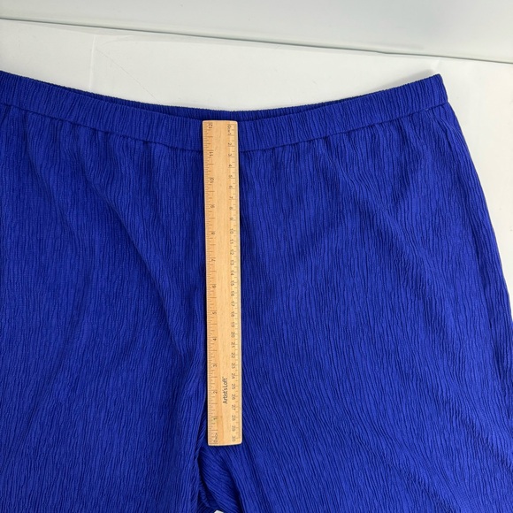 New Eileen Fisher Woven Plisse Wide Leg Ankle Pant Size L Blue $188 - Picture 13 of 15
